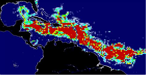 How does the size of the 2023 bloom compare to others since Sargassum began to be observed in the tropical Atlantic and Caribbean in 2011 Sargassum outlooks are published once a month by the University of South Florida. . Sargassum bloom 2023 satellite image